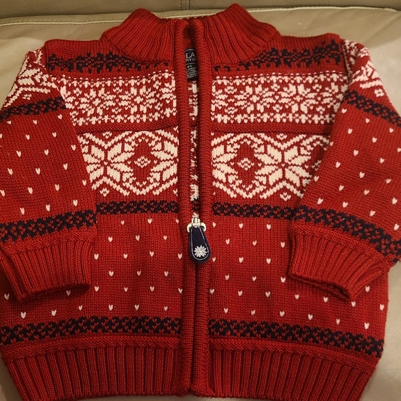 E-Land 2T Nordic Preppy Holiday Red Full Zip Sweater NWOT must feel! - Picture 2 of 6